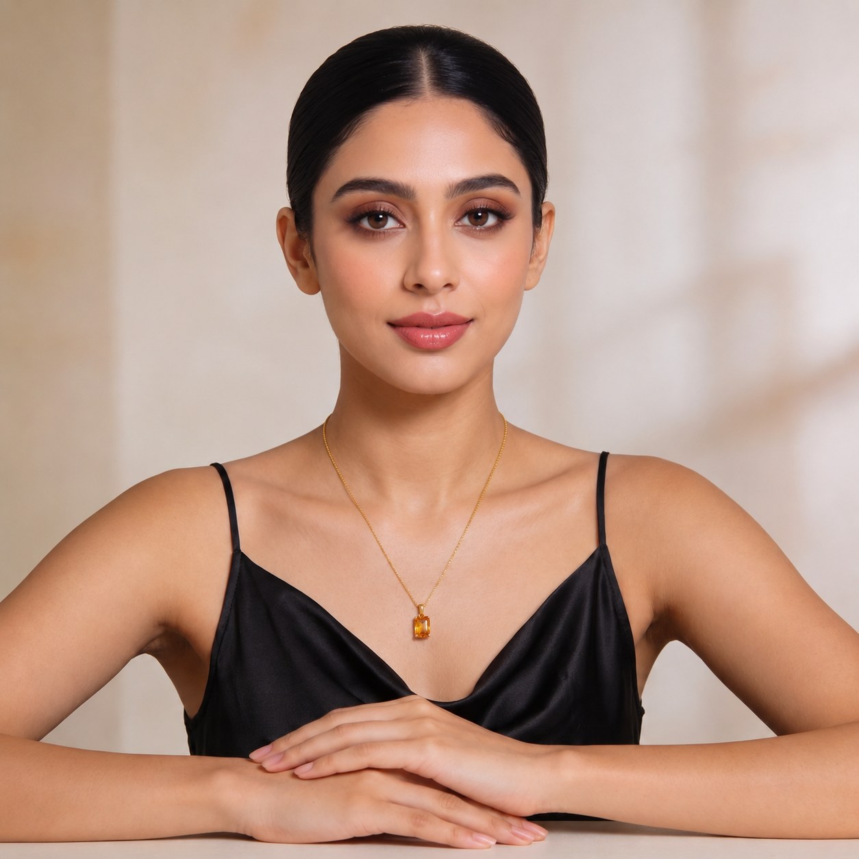 Amber Glow Gold Necklace Secondary image