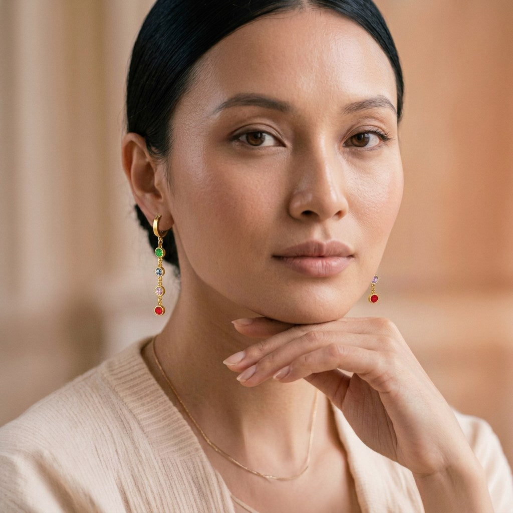 Spectrum Gold Hoop Earrings Secondary image