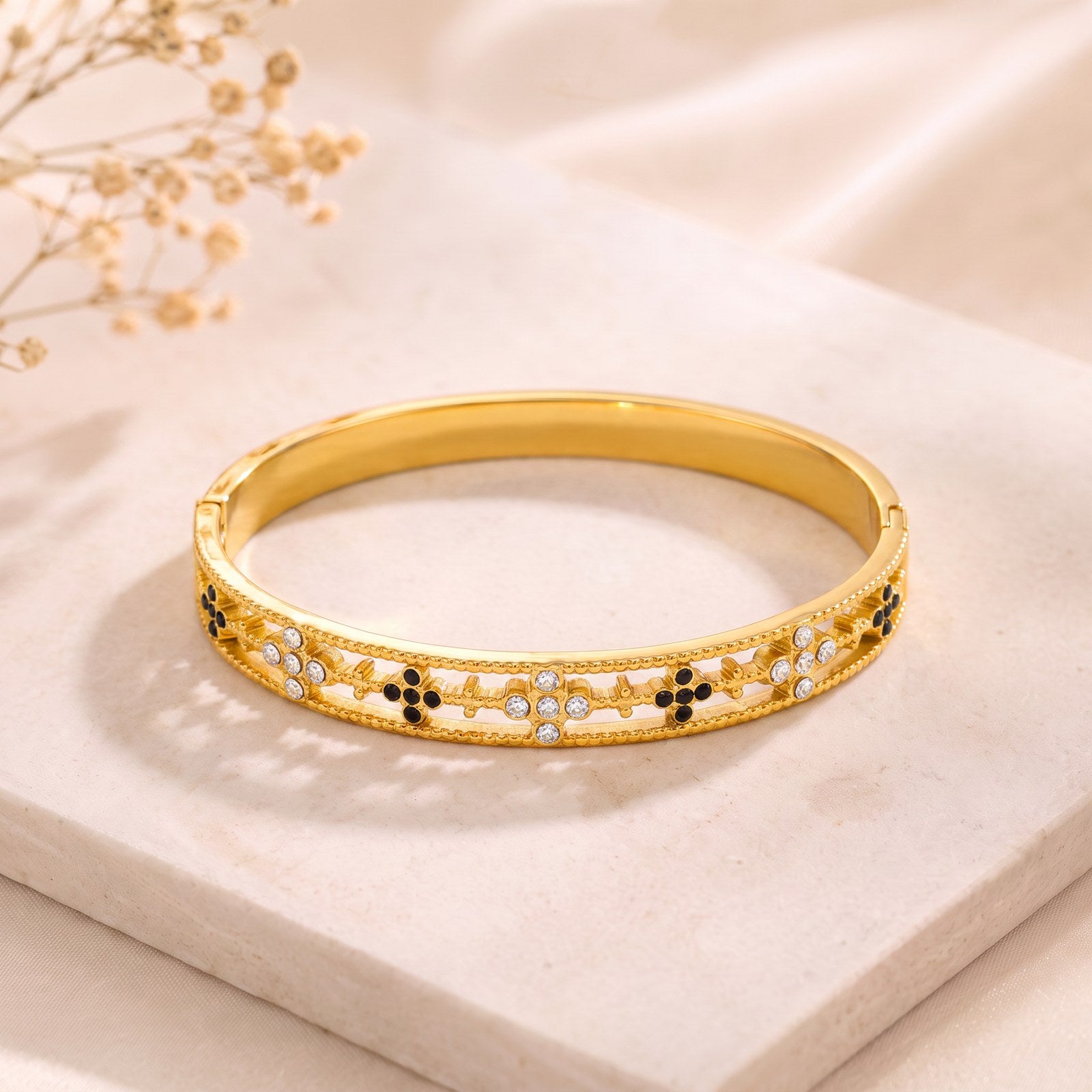 Noir Gold Plated Bangle Secondary image
