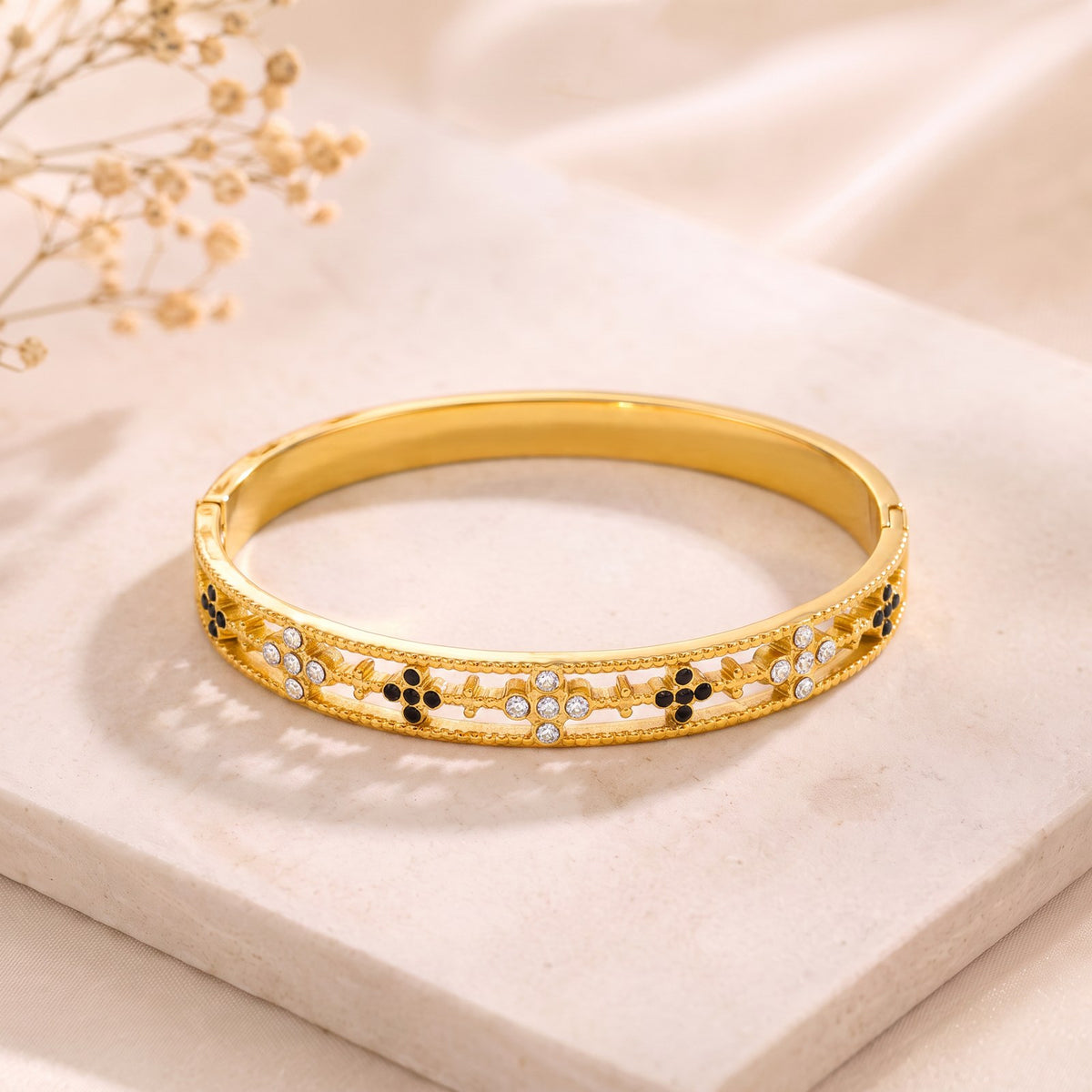 Noir Gold Plated Bangle