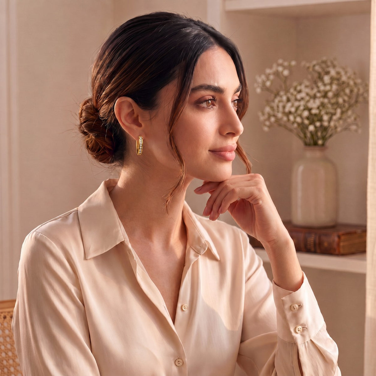 Majestic Gold Hoop Earrings