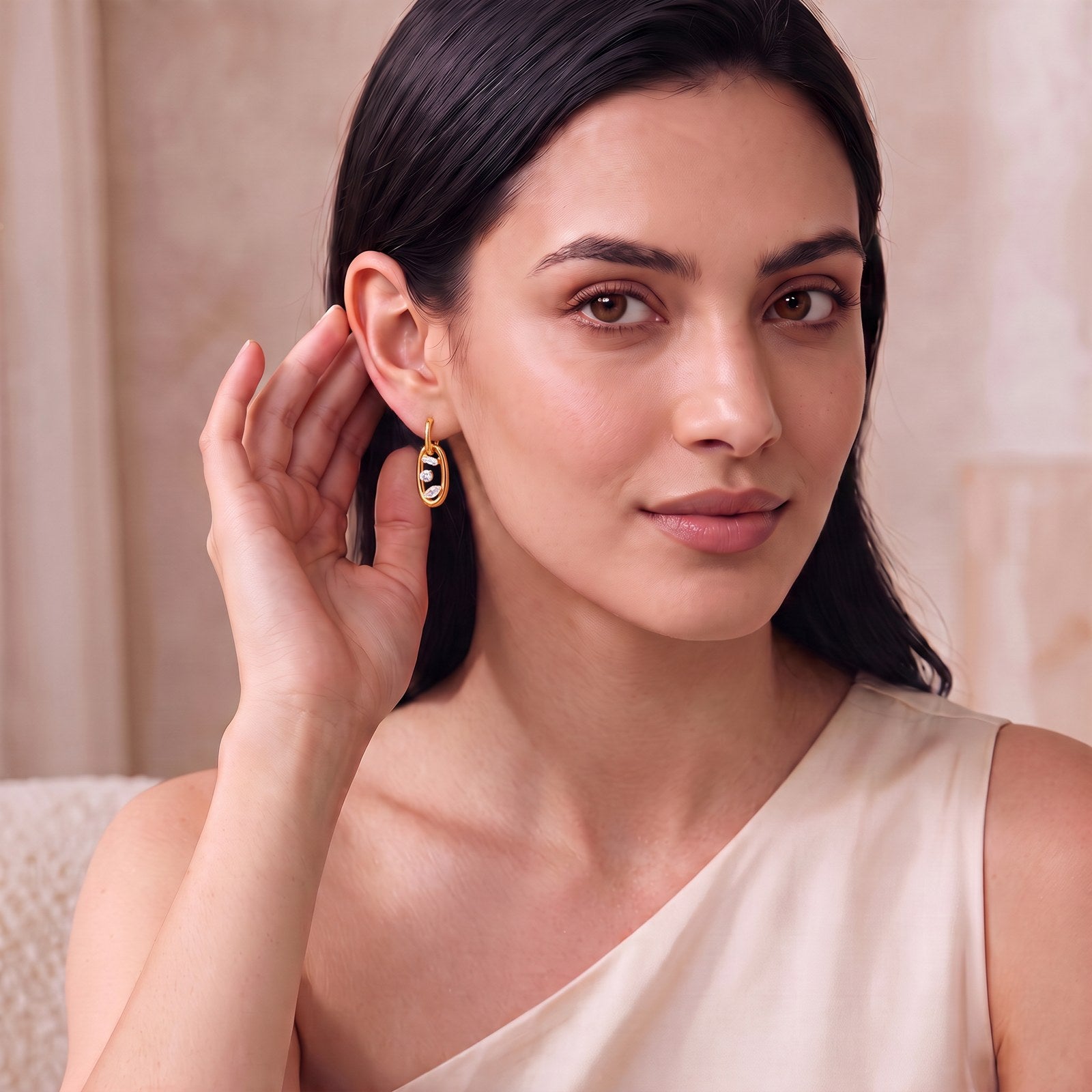 Floating Spark  Hoop Earrings Secondary image