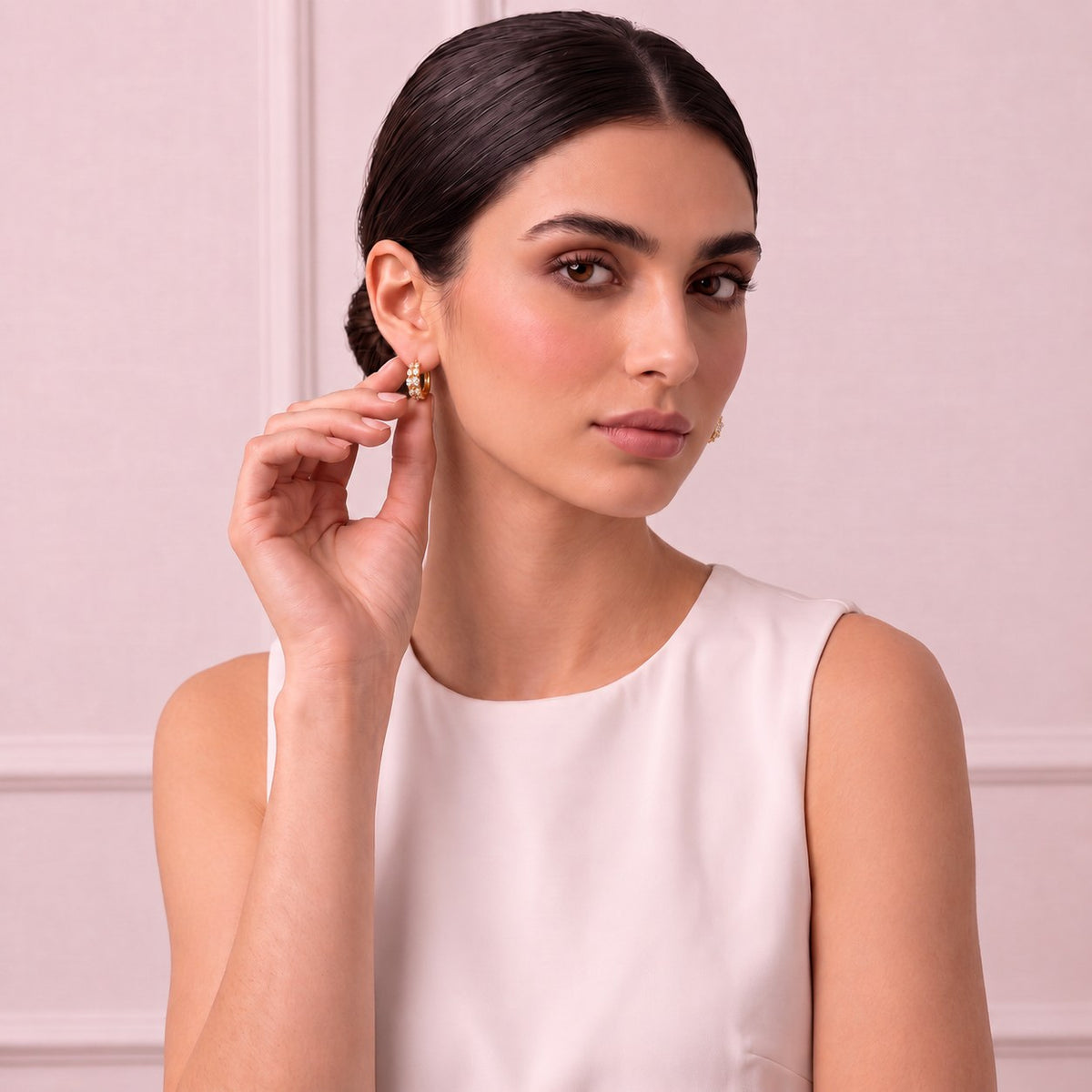 Starlit Gold Huggies Earrings
