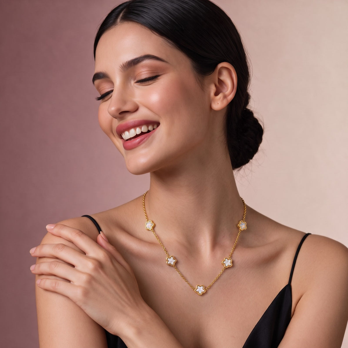 Iris Bloom Gold Necklace
