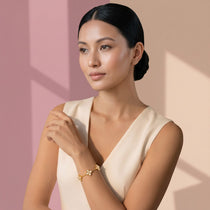Fleur Eclat Gold Bracelet - White