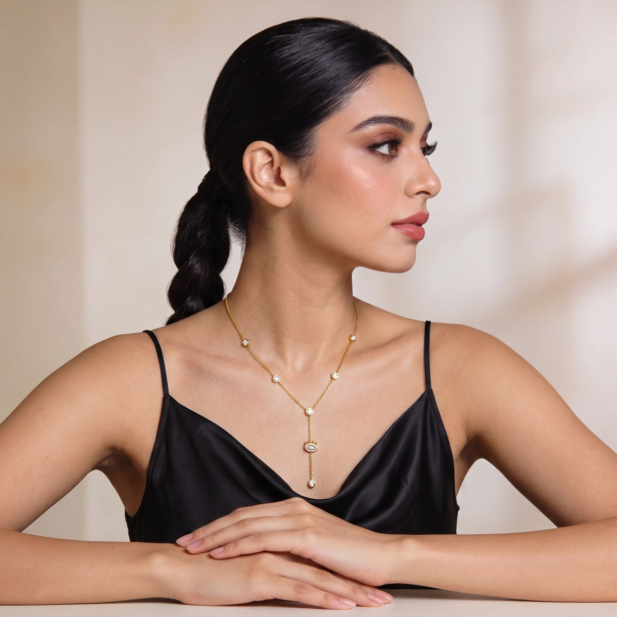 Stellar Gold Lariat Necklace