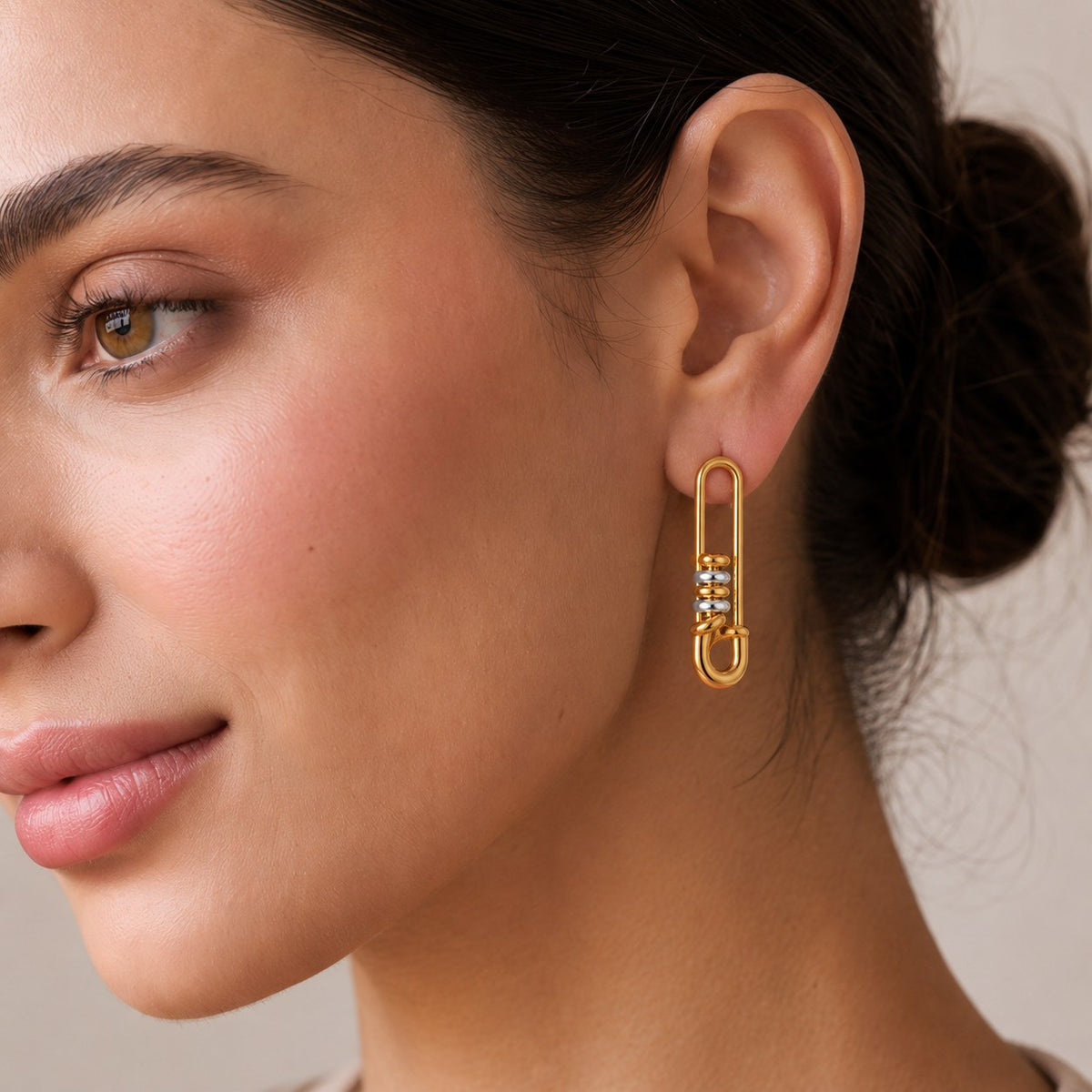 Cleo Pin Gold Earrings