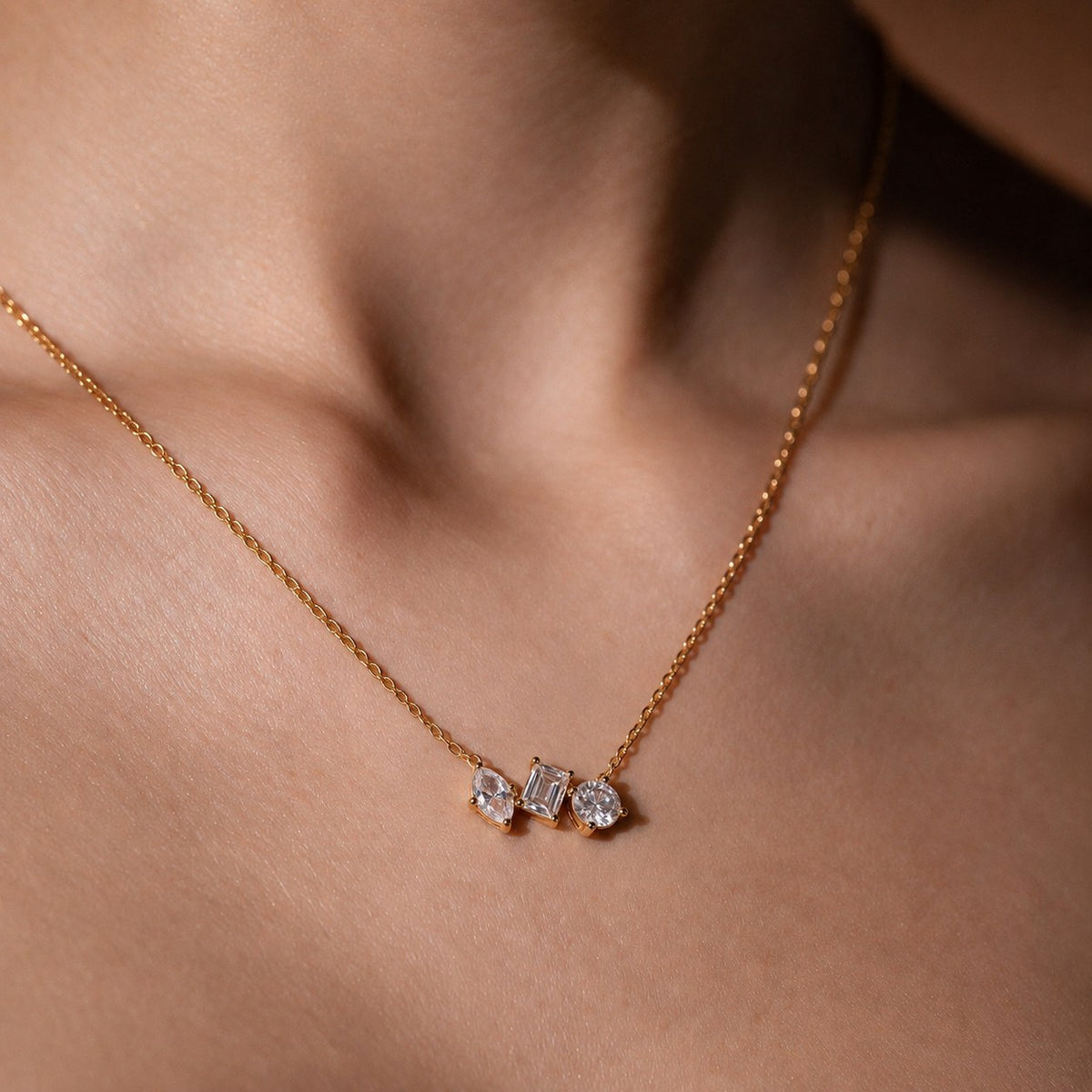 Trinity Spark Gold Necklace