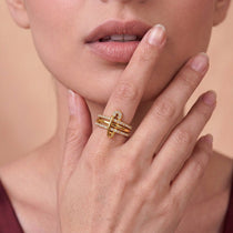Safety Pin Gold Ring