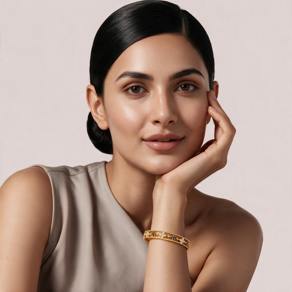 Noir Gold Plated Bangle