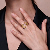 Star & Moon Gold Ring