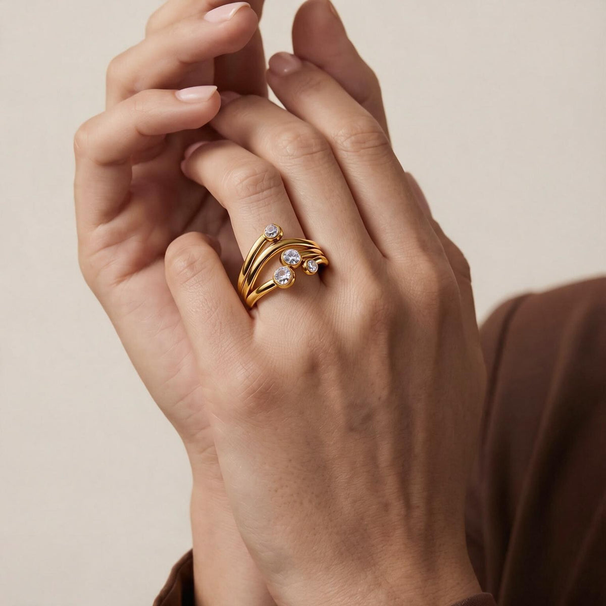 Four Wishes Gold Ring