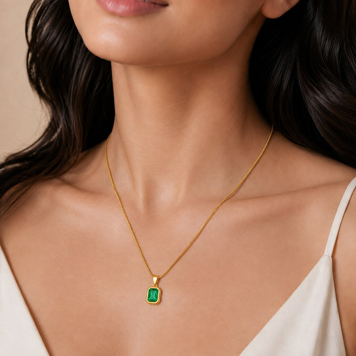 Emerald Grace Gold Necklace