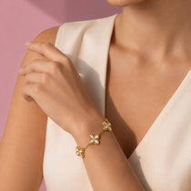 Fleur Eclat Gold Bracelet - Crystal