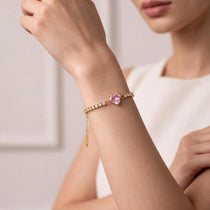 Amore Heart Gold Tennis Bracelet