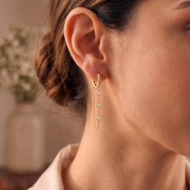 Luna Cascade Gold Hoop Earrings
