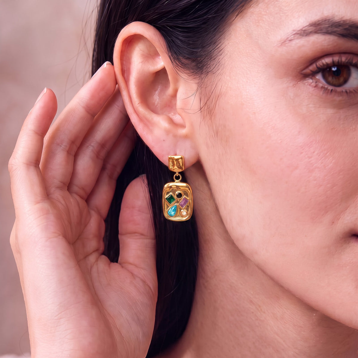 Jewel Canvas Gold Earrings