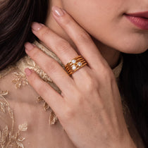 Nova Trio Gold Ring