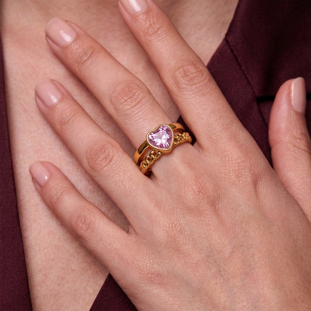 Blush Gold Heart Ring