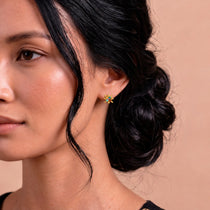 StarFlower Gold Stud Earrings - Rainbow