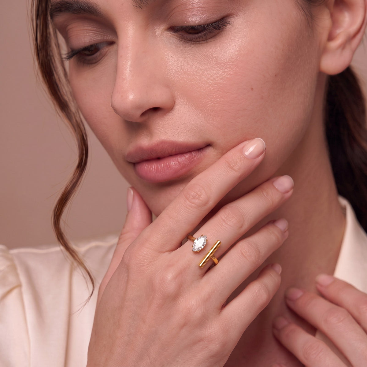 Contrast Gold Ring