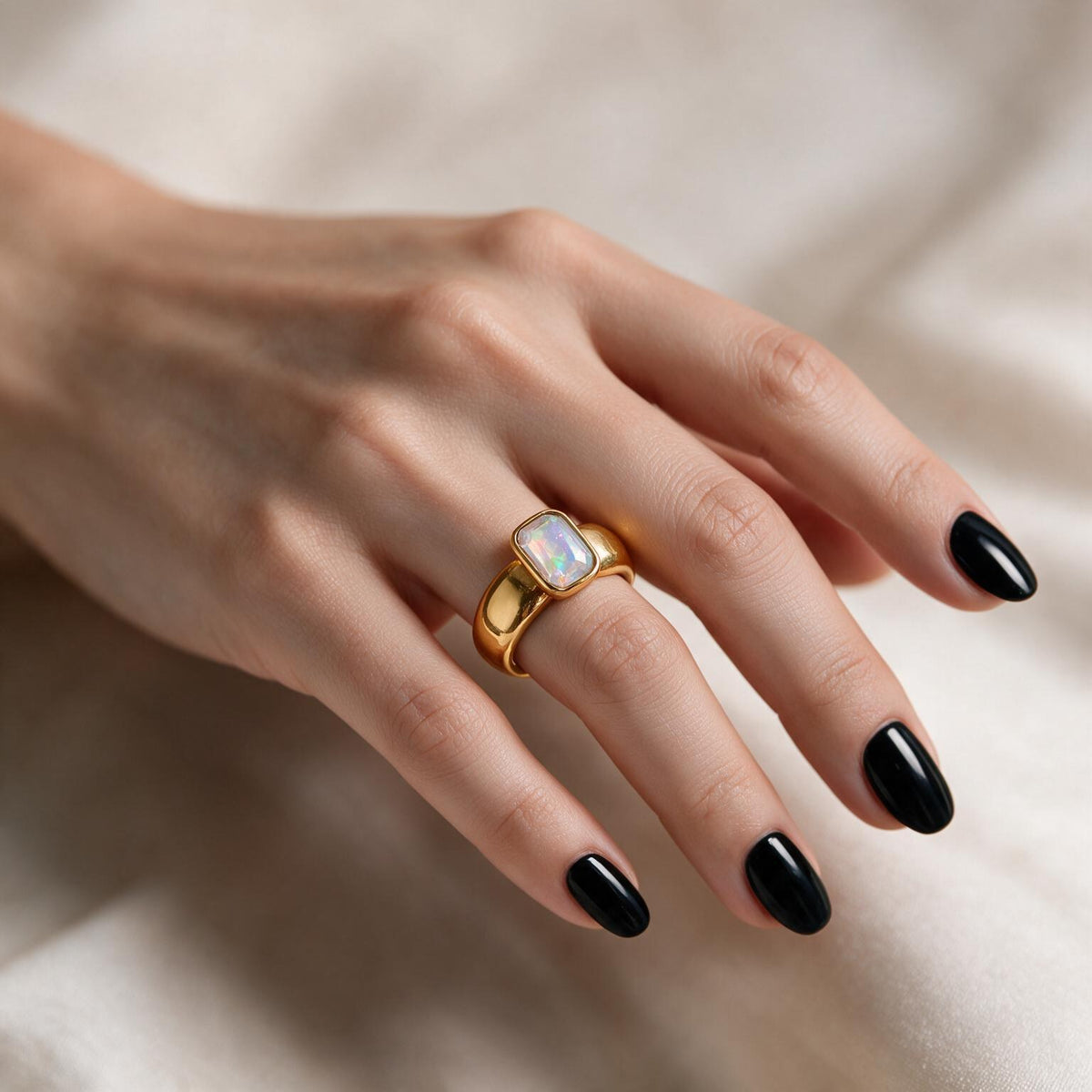 Opal Light Gold Ring