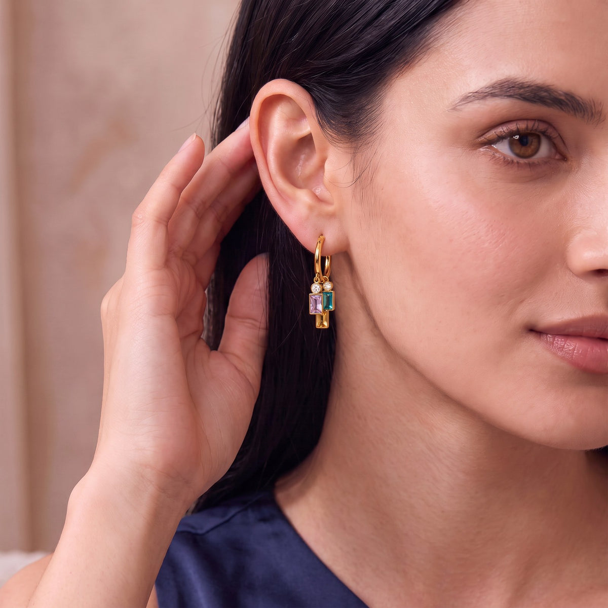 Gem Symphony Gold Earrings