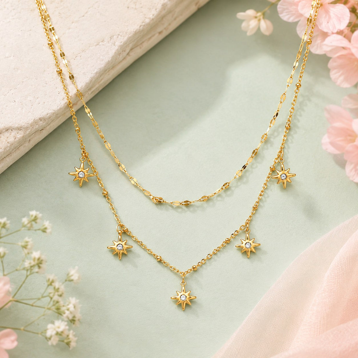 Constellation Layered Gold Necklace