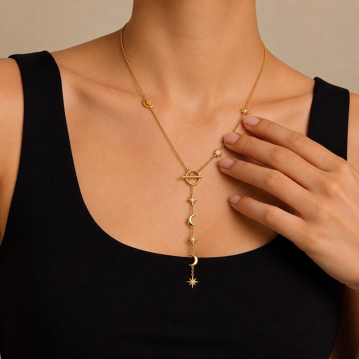 Astralis Gold Lariat Necklace