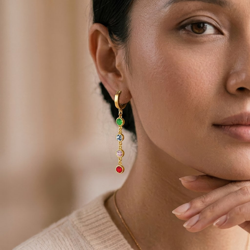 Spectrum Gold Hoop Earrings