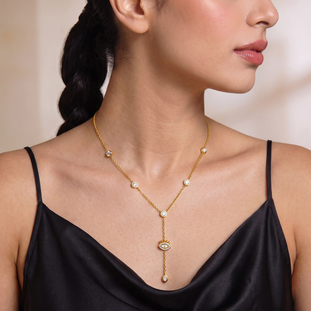 Stellar Gold Lariat Necklace