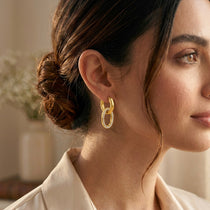 Gold Link Hoops Earrings