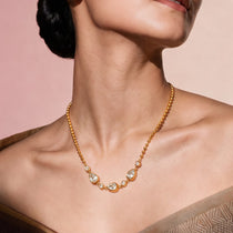 Opaline Glow Gold Necklace