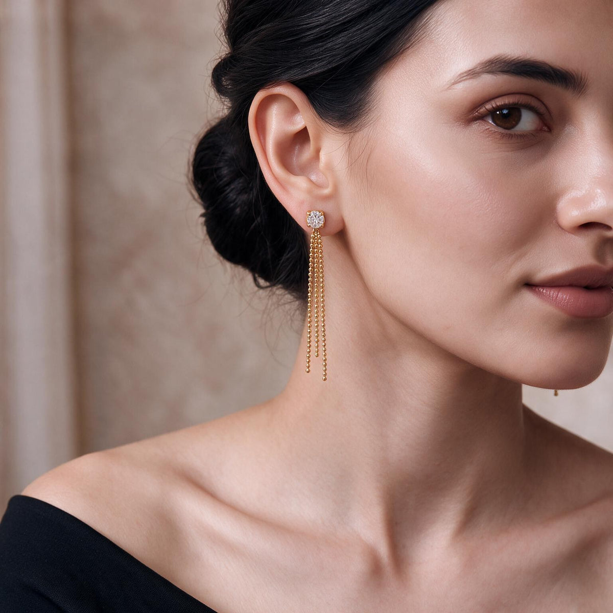 Lustre Falls Gold Earrings