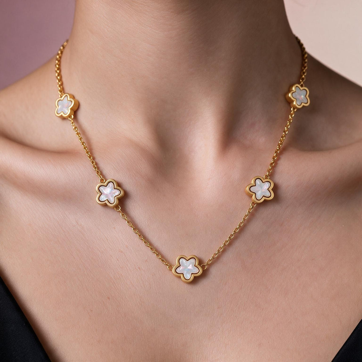 Iris Bloom Gold Necklace