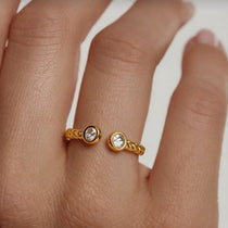 Twin Sparkle Gold Ring
