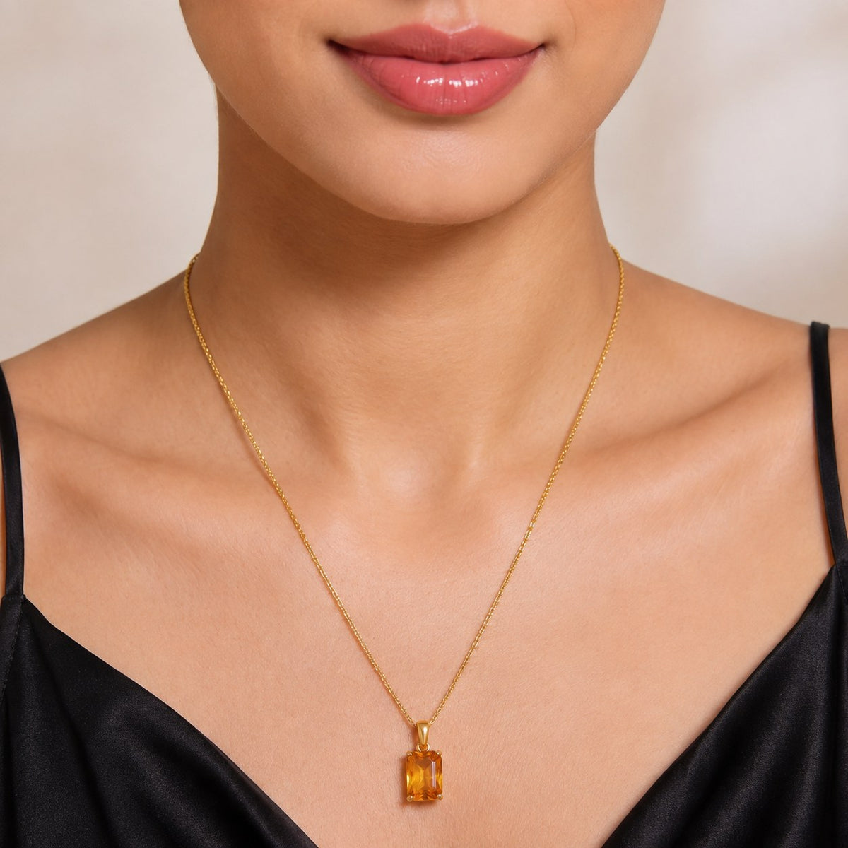 Amber Glow Gold Necklace