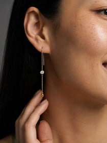 Trendy Sui Dhaga Gold Earrings