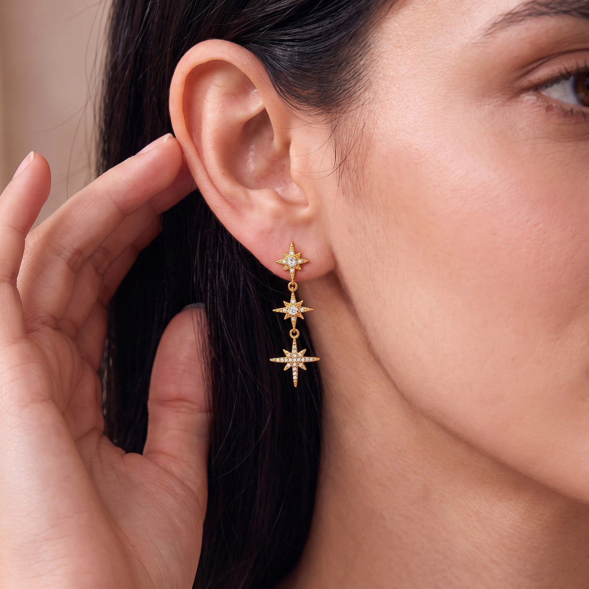 Astral Glow Gold Earrings