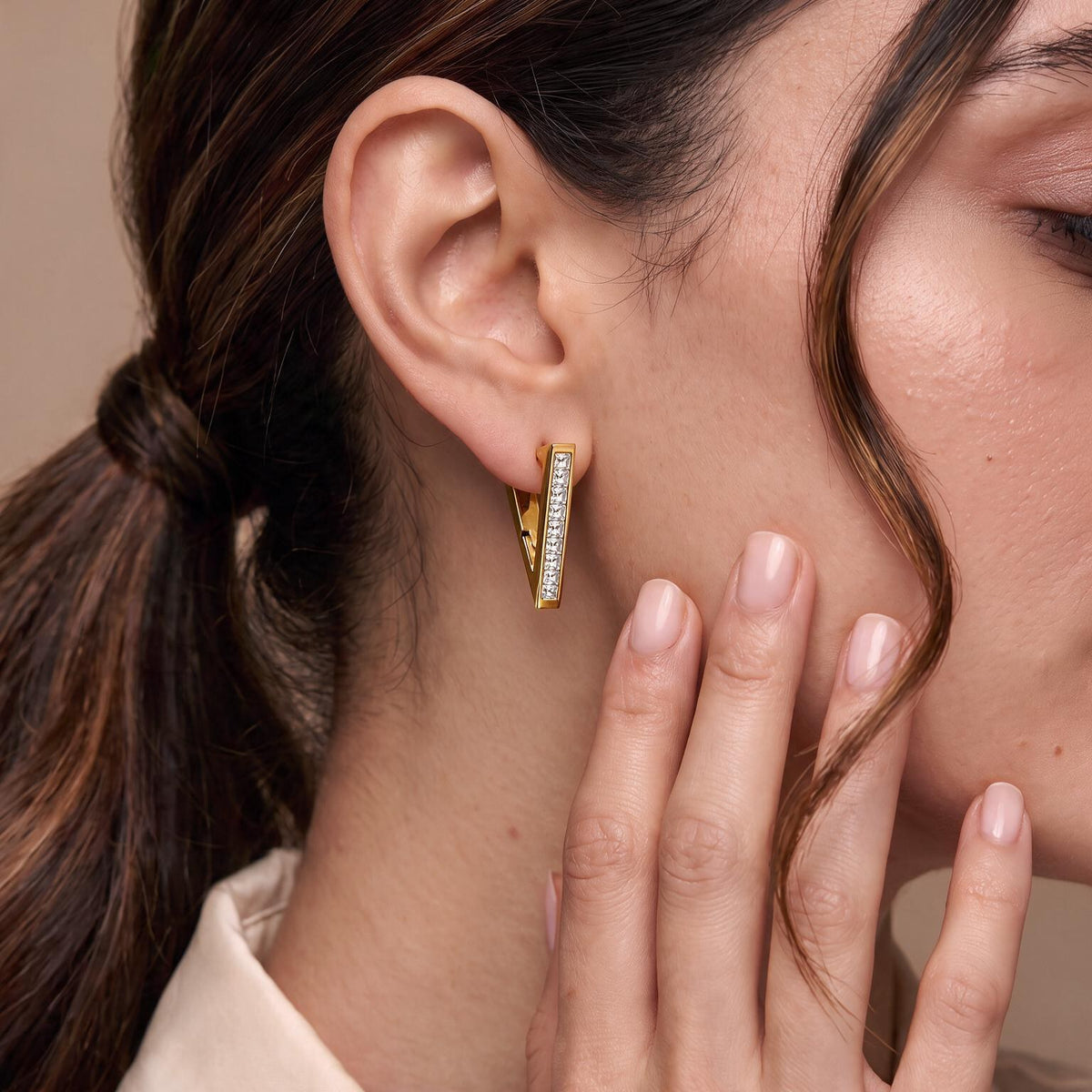 Triangle Gold Earrings