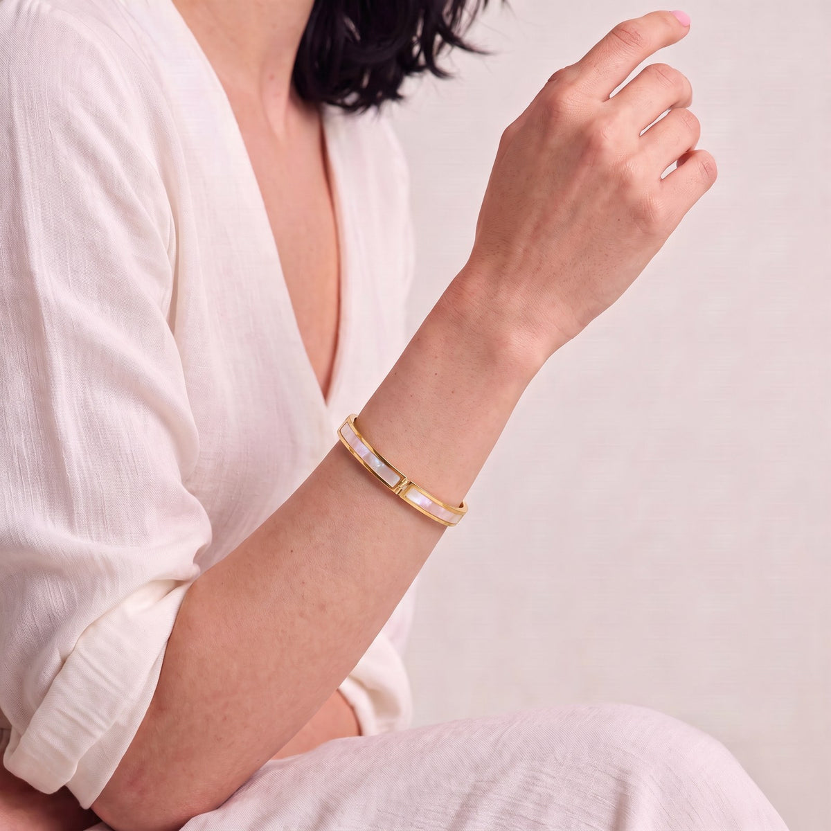 Ivory Gold Plated Bangle