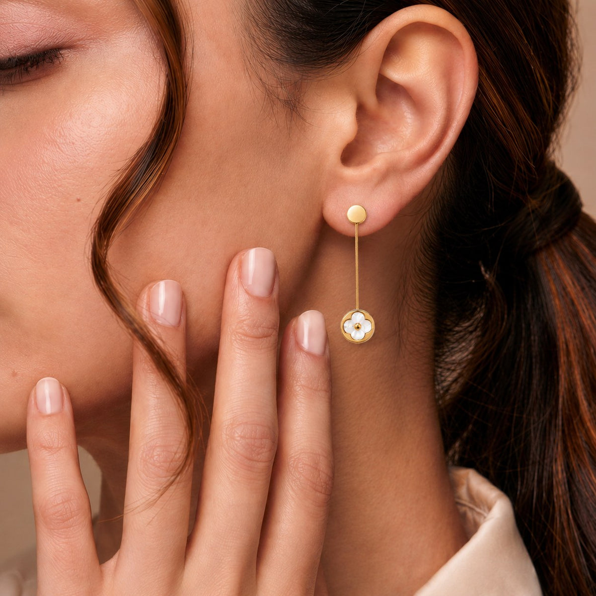 Snow Blossom Drop Earrings