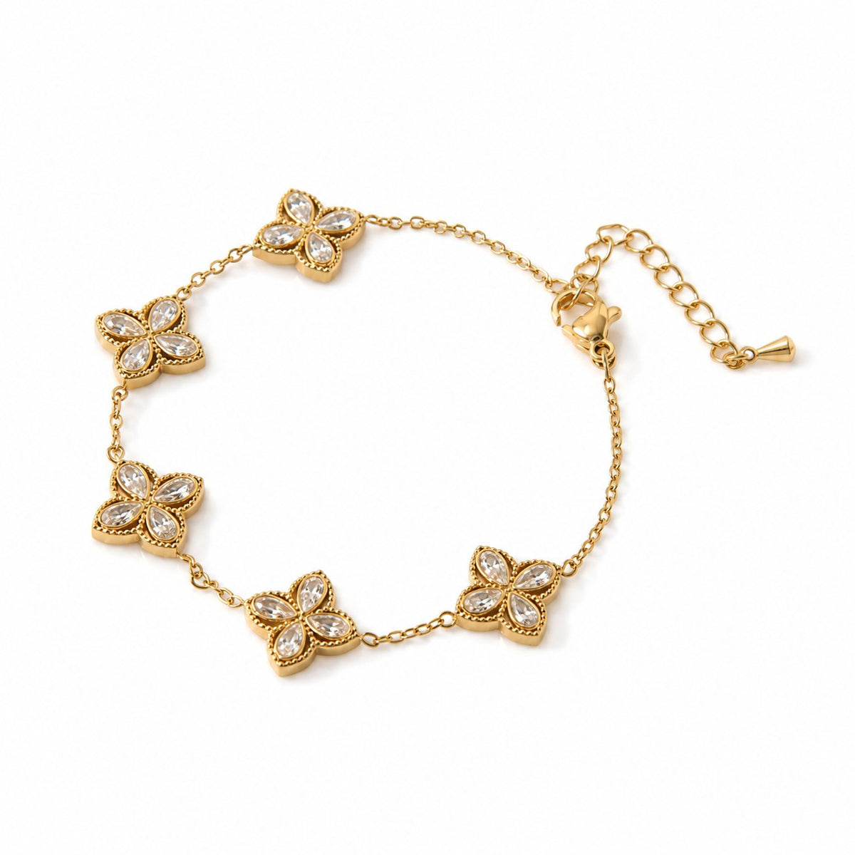 Fleur Eclat Gold Bracelet - Crystal