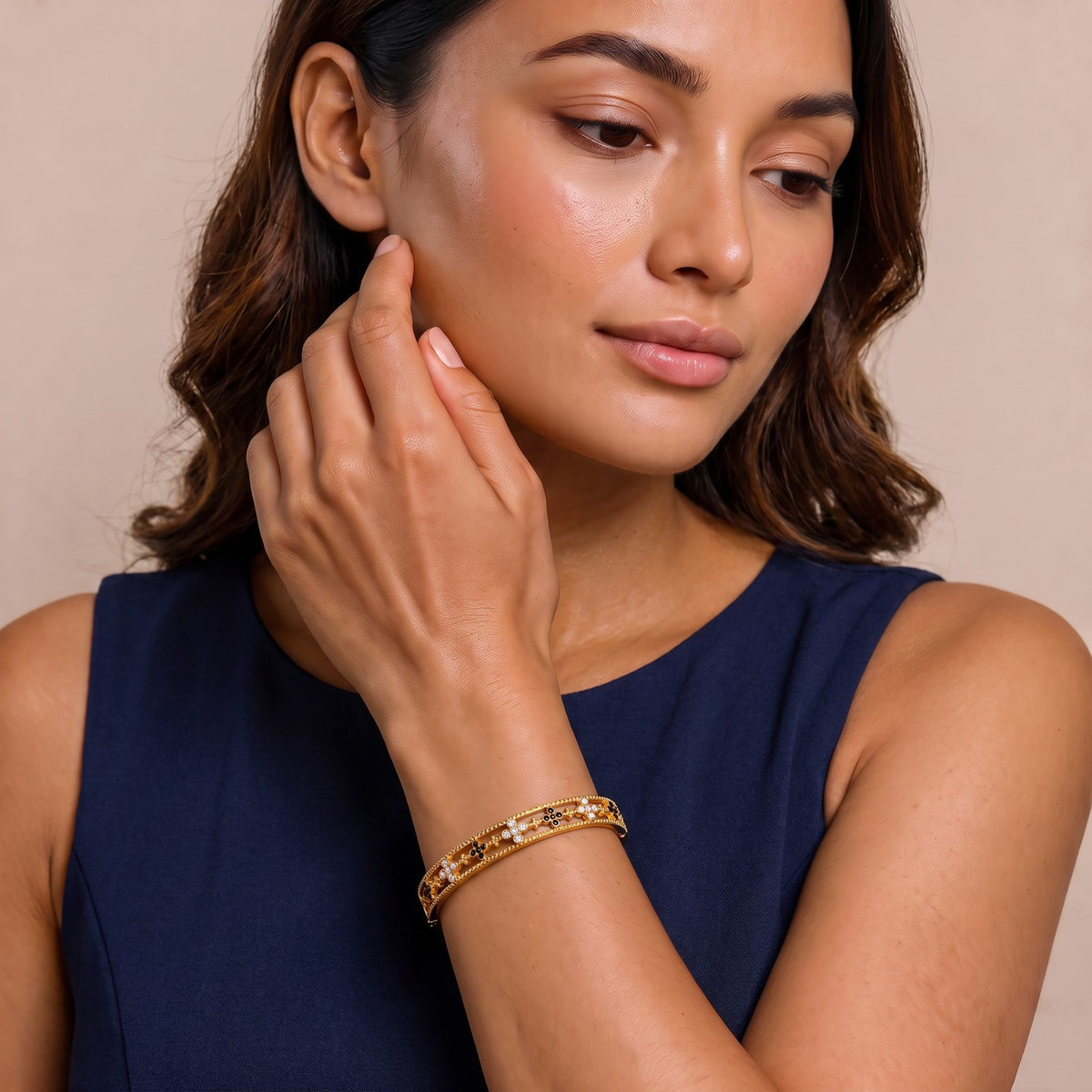 Noir Gold Plated Bangle