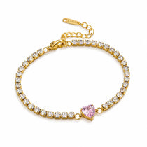 Amore Heart Gold Tennis Bracelet