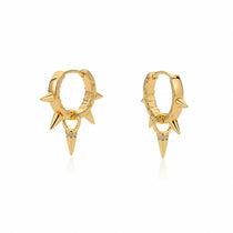 Apex Spike Gold Hoops Earrings