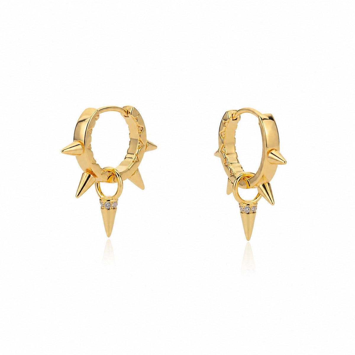 Apex Spike Gold Hoops Earrings