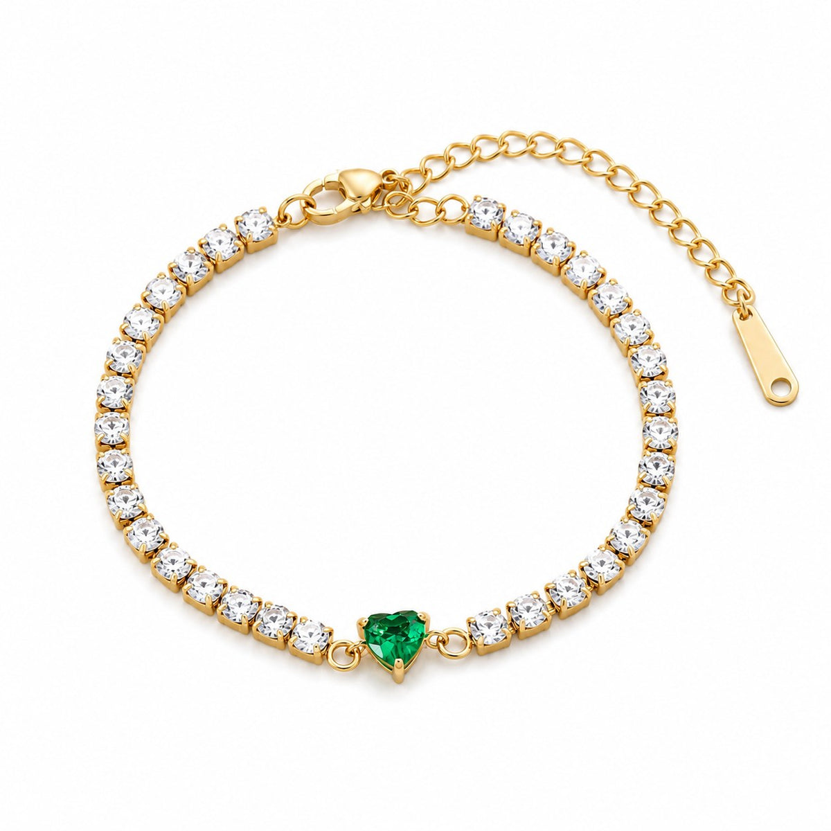 Amore Heart Gold Tennis Bracelet