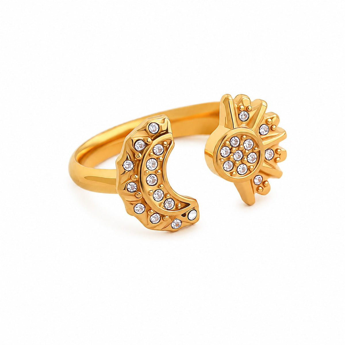 Star & Moon Gold Ring