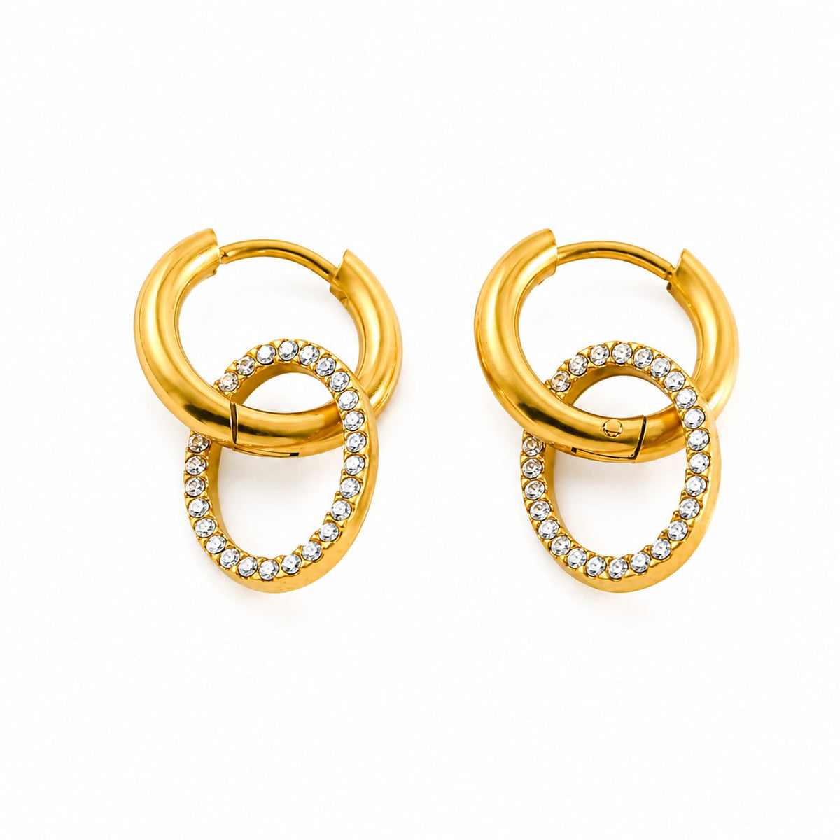 Gold Link Hoops Earrings